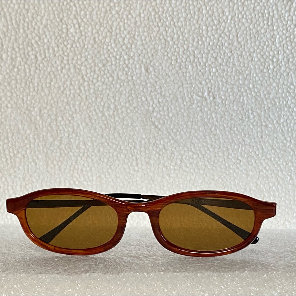 Vintage Solar X Wooden Look Frame Sunglasses Gem